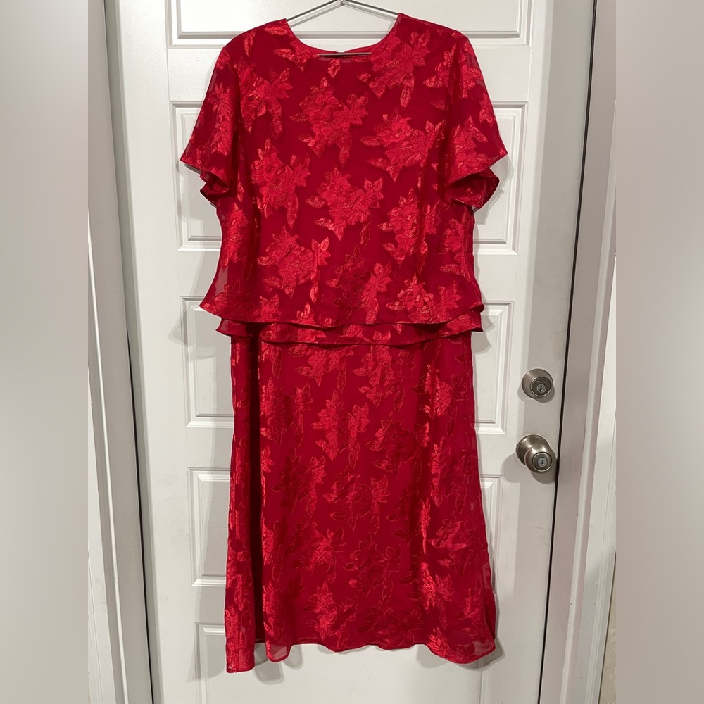 Dani Max Red Floral Dress Size 18